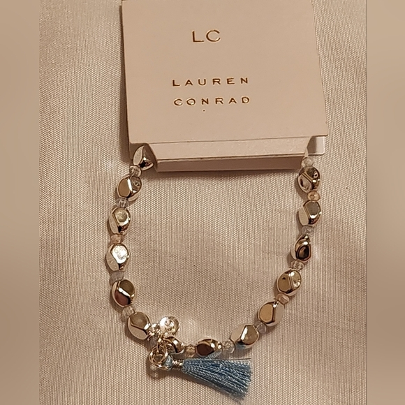 Kohl's Jewelry - LC Lauren Conrad Silver Bracelet with Blue Tassel